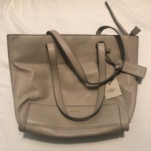 Fossil Madison Leather tote -gray